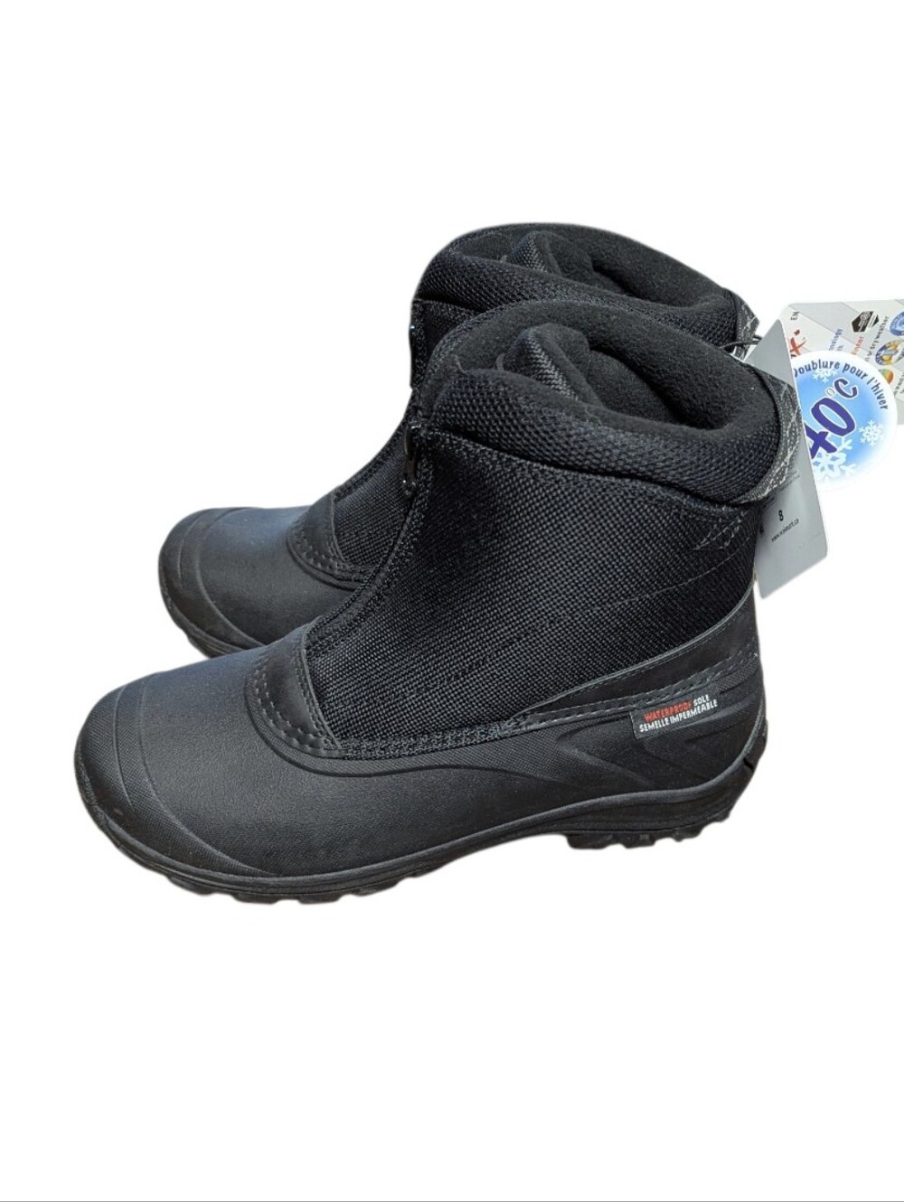 Ozark Trail Size 8 Men's Winter Boots Zipper Black NWT